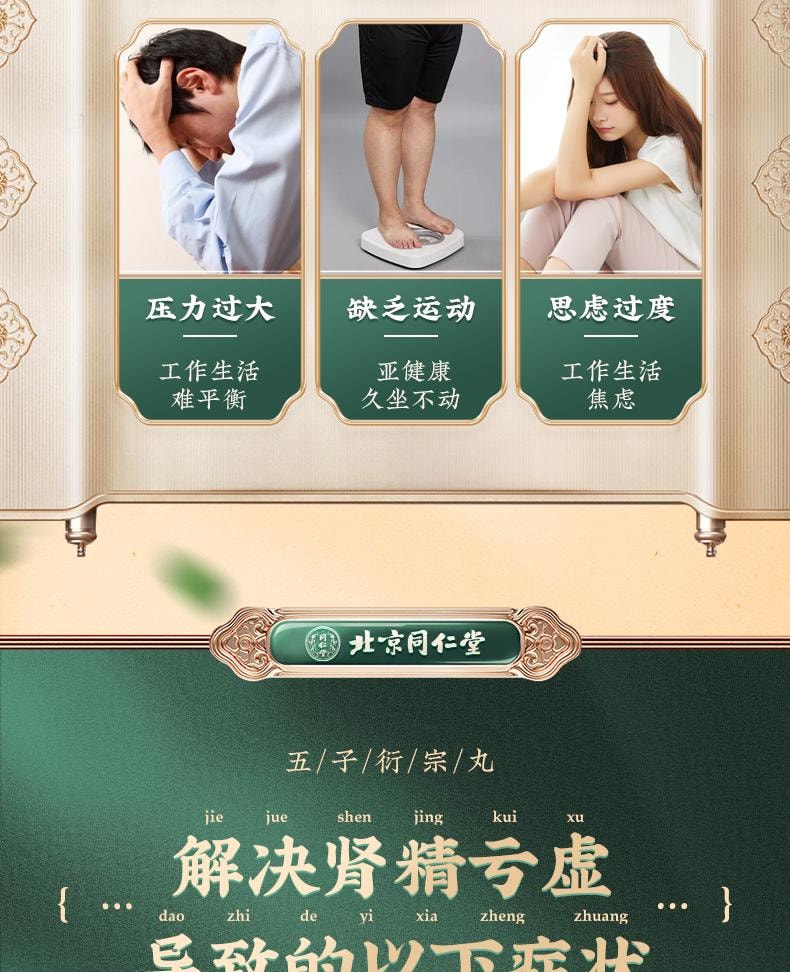 【中國直郵】北京同仁堂 五子衍宗丸60g/盒 正品衍宗片陽痿早洩補腎固精壯陽