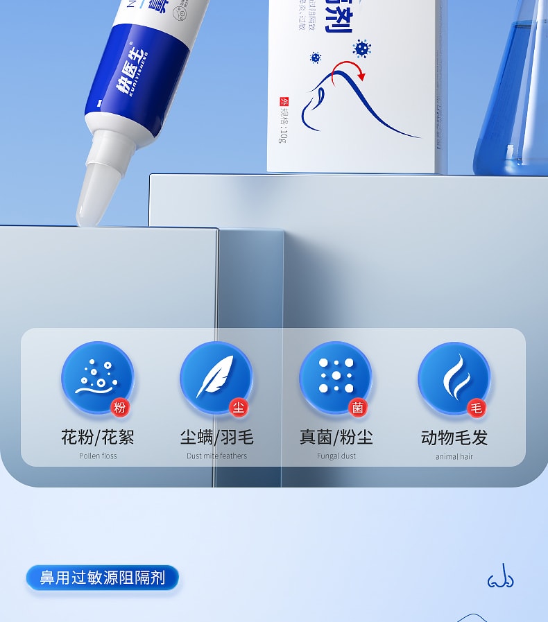 【中國直郵】 快醫生 鼻用過敏原阻隔劑 過敏性鼻炎專用抗過敏凝膠 10g/支(耳鼻喉科推薦)