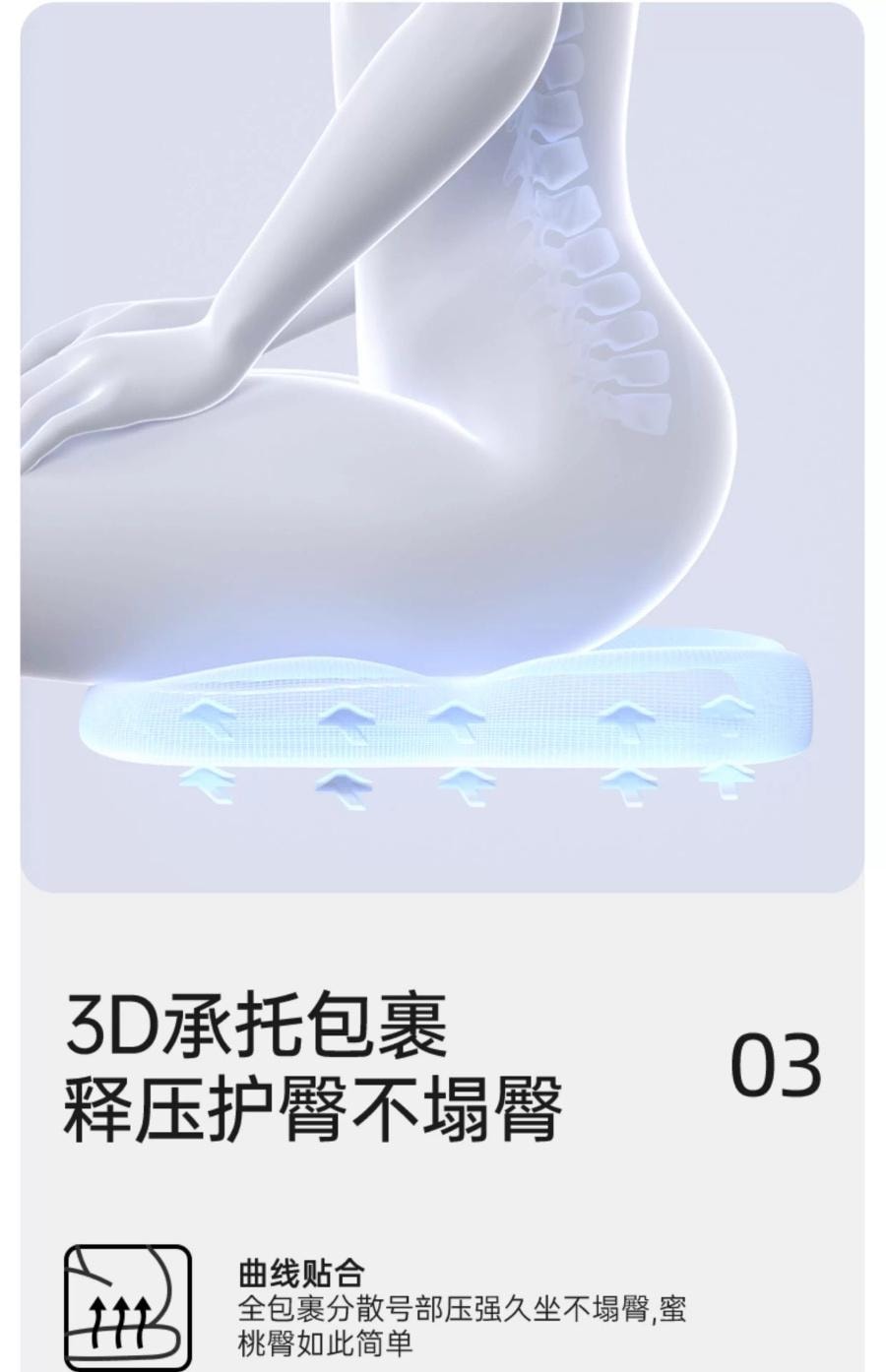 【中国直邮】 FOXTAIL 记忆棉座垫 椅子垫 办公室久坐不累神器 减压屁股垫 学生专用 护腰座椅垫-黄色 1件*