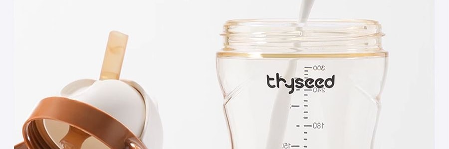 THYSEED世喜 兒童吸管杯 學飲水杯 重力球防漏 1-2歲以上 帶翻蓋 300ml