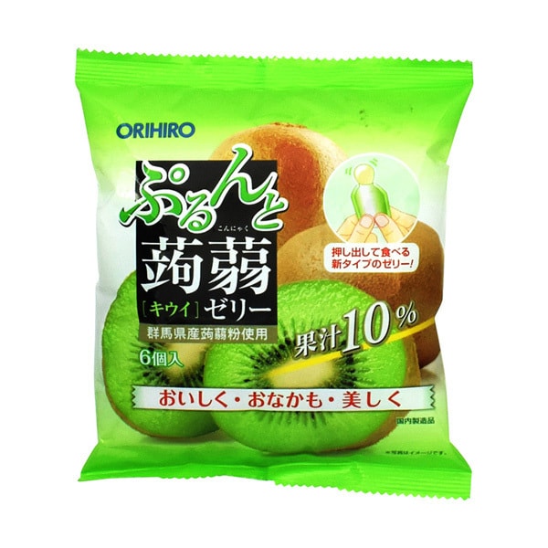 日本ORIHIRO歐力喜樂 獼猴桃魔芋果凍 6枚入 Exp. Date: 03-2021