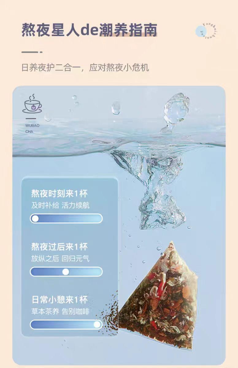 【中国直邮】 方回春堂 熬夜茶 养生茶汤 7g*14袋 98g*1盒