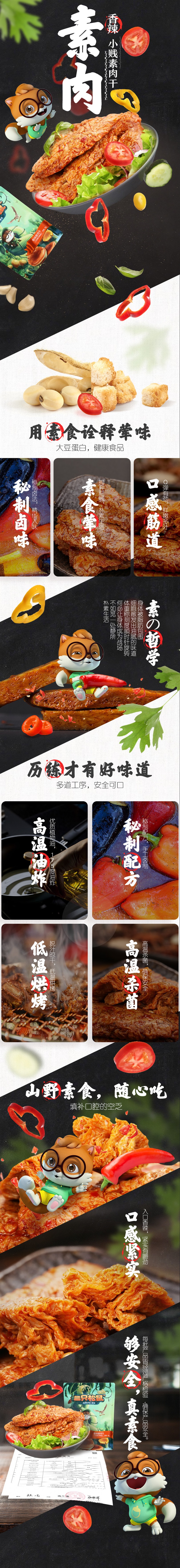 【中国直邮】三只松鼠 香辣素肉干250g