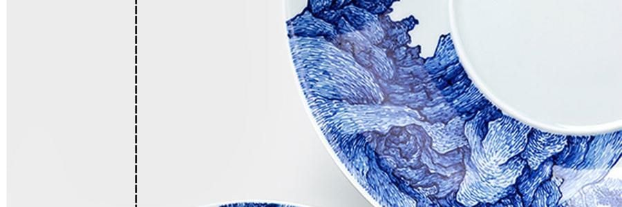 蓝印东方 相伴见山 景德镇青花陶瓷餐具碗盘 饭碗圆碗 米饭碗 4.5" *4【4份超值装】