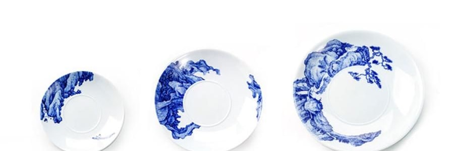 蓝印东方 相伴见山 景德镇青花陶瓷餐具碗盘 饭碗圆碗 米饭碗 4.5" *4【4份超值装】