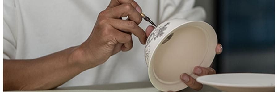 蓝印东方 相伴见山 景德镇青花陶瓷餐具碗盘 饭碗圆碗 米饭碗 4.5" *4【4份超值装】