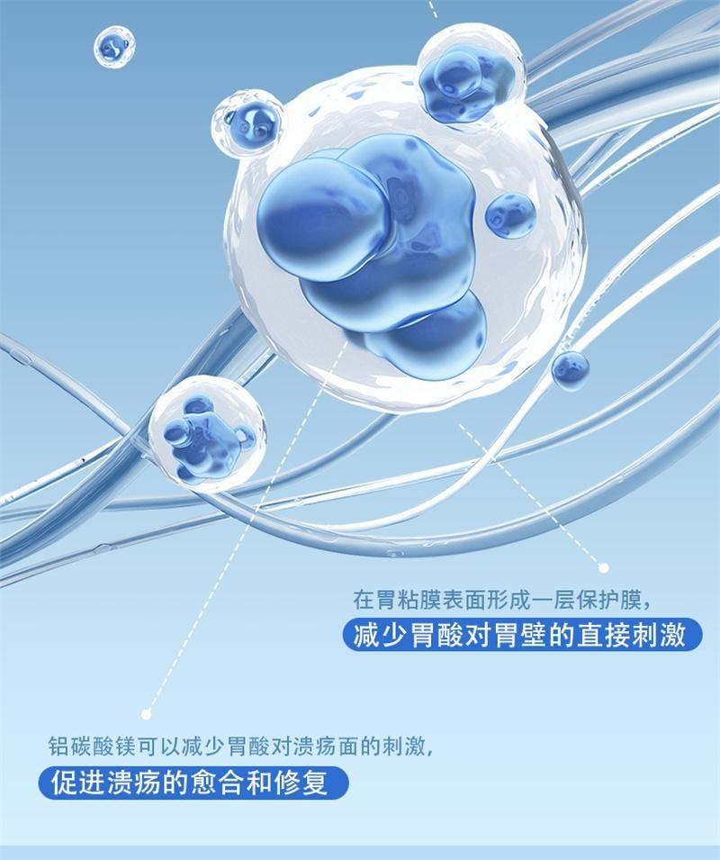 【中国直邮】 恒玉佳 铝碳酸镁咀嚼片 胃痛胃酸胃灼痛胃炎药治疗幽门螺旋杆菌 10片/盒