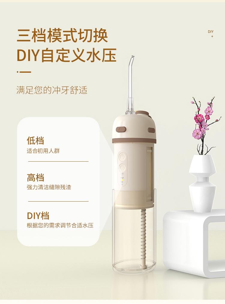 【輪滑世界冠軍郭丹代言品牌】和正 HEZHENG 便攜式抽拉式沖牙器 白色 1件