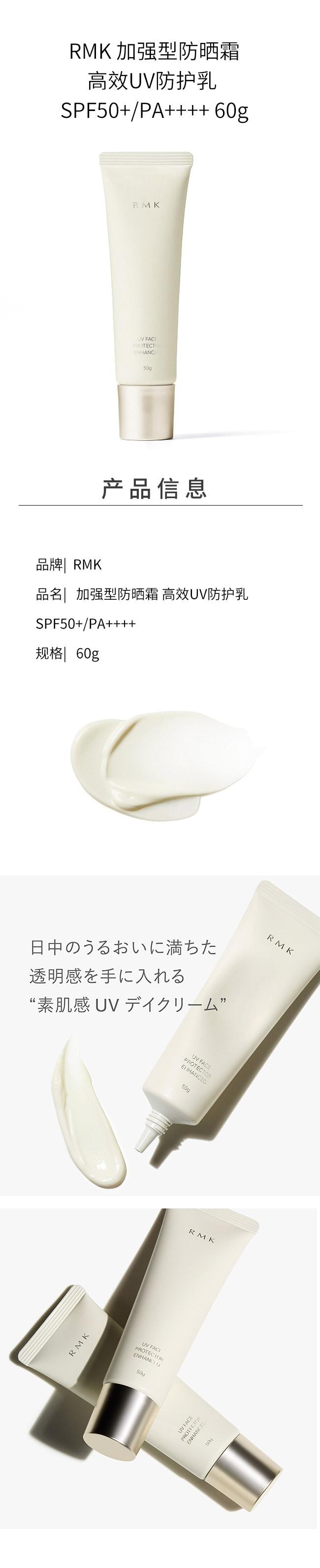 【日本直邮】 日本 RMK 加强型防晒霜 高效UV防护乳 SPF50+/PA++++ 60g