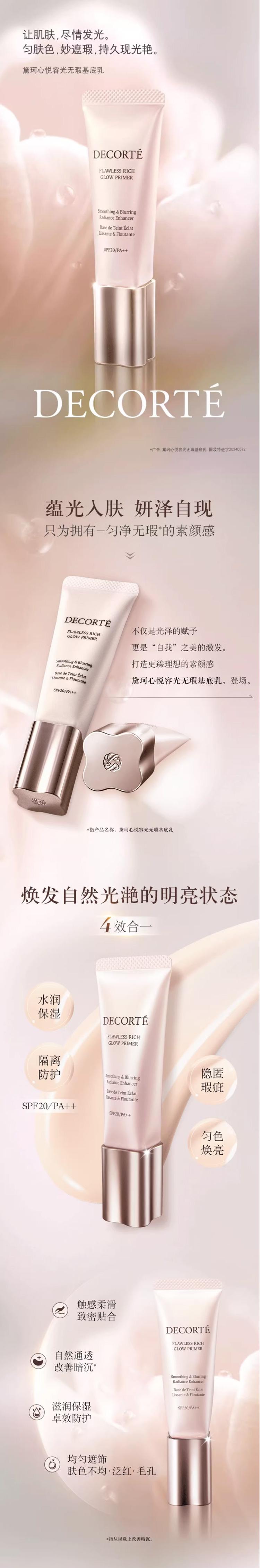 【日本直邮】 日本 COSME DECORTE DECORTE黛珂 心悦容光无瑕基底乳隔离 30ml