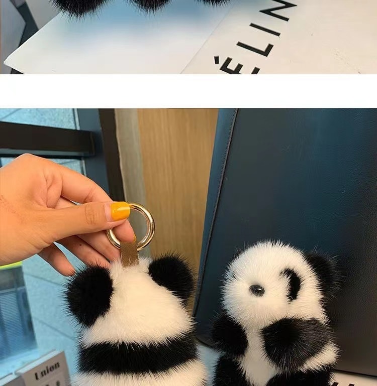 【中国直邮】 可爱毛毛小香风百搭书包挂饰熊猫挂件 1个
