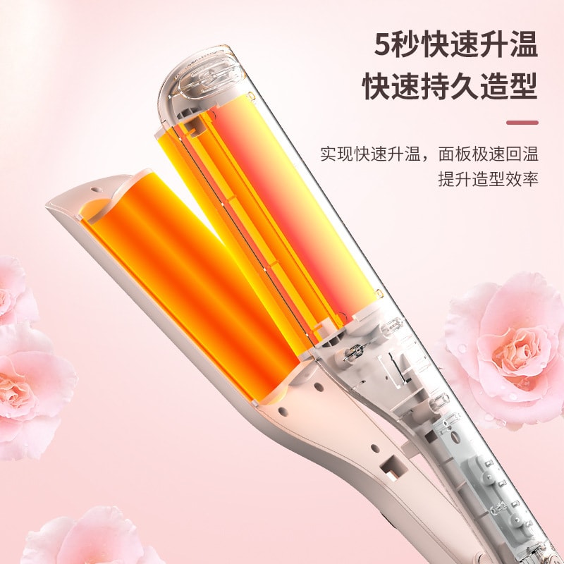 中國MinHuang敏煌負離子蛋捲捲髮棒打造自然大波 粉紅色 1件