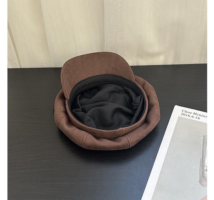  FOXTAIL 小熊耳朵麂皮貝雷帽 氣質 休閒 百搭 春秋冬 寬簷 防曬 保暖 防風 遮陽 1個