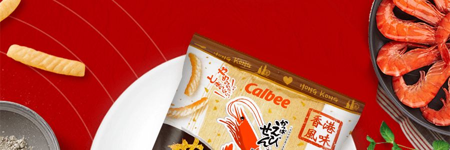 日本CALBEE卡樂比 香港風味 蝦條 黃金蝦口味 75g
