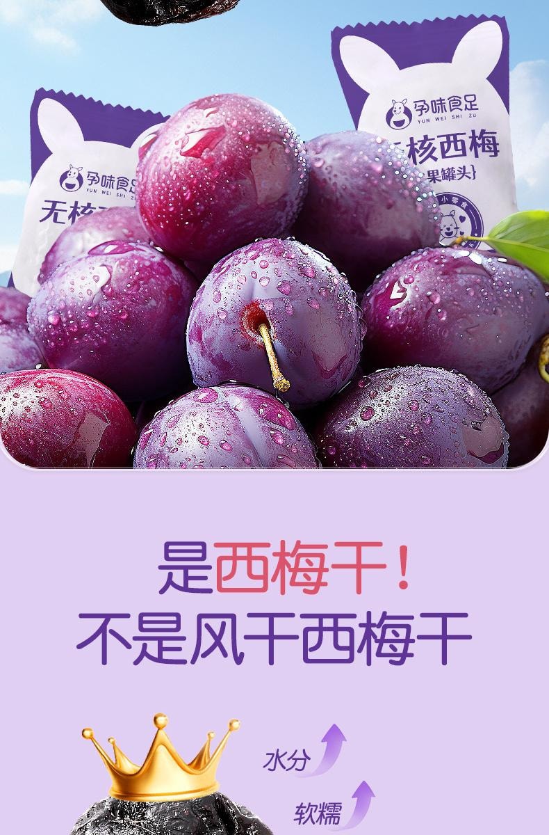 【中國直郵】 孕味食足 西梅干蜜餞果乾孕婦解饞零食(原味+酸味+無核)3袋裝
