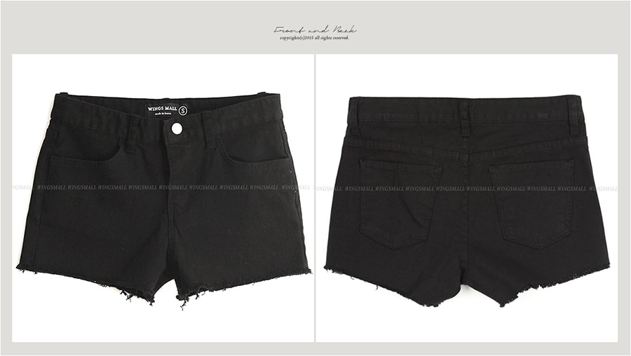 KOREA Denim Shorts #Black M(27-28) [Free Shipping]