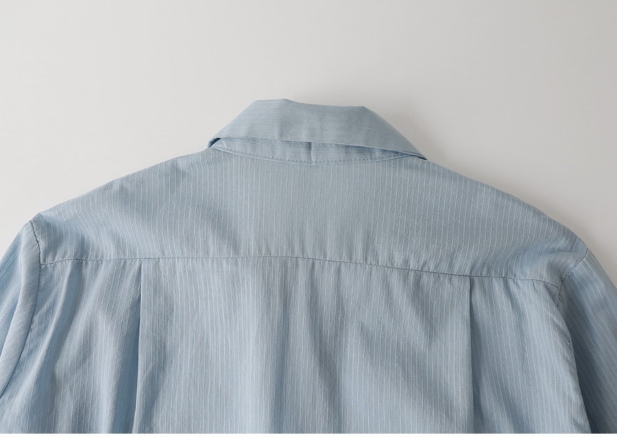 【韩国直邮】CHERRYKOKO 甜美气质薄款细条纹纹路纯色衬衫 蓝色 均码