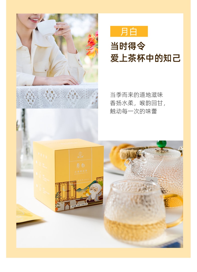 陈皮村吴村长 正宗新会 月白 小青柑白茶 袋泡茶 10袋装