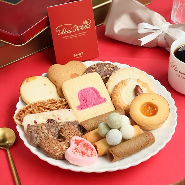 【日本直郵】AKAI BOHSHI紅帽 7種巧克力什錦餅乾禮盒 紫色盒 17枚入 送禮必備