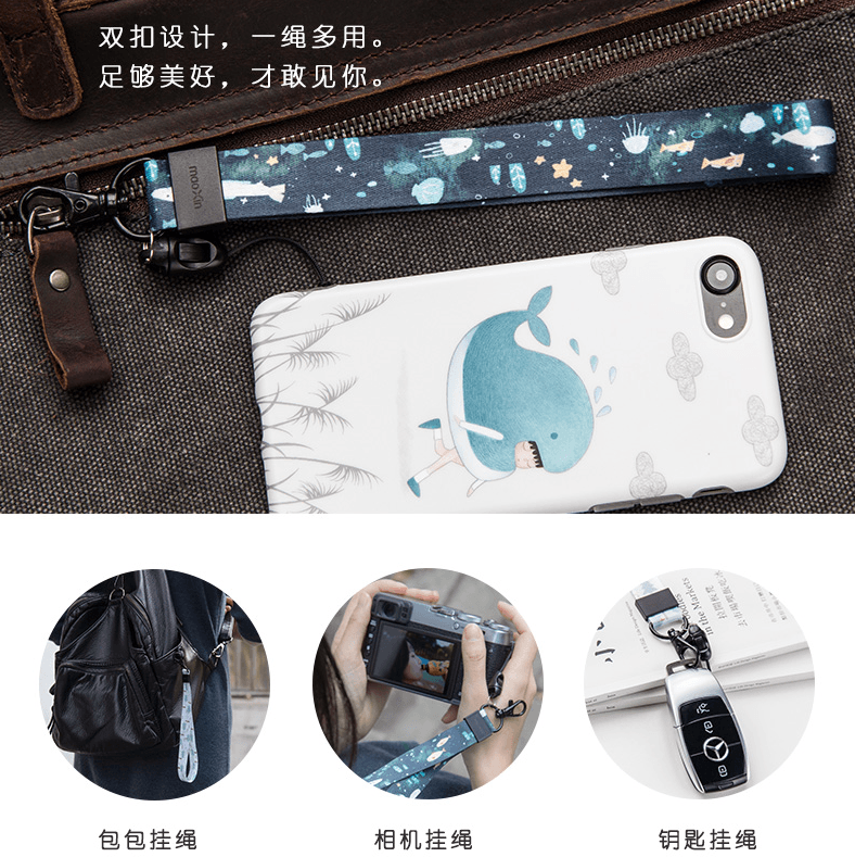 冇心良品(MAOXIN)夜森林系列蘋果手機掛繩/ 包包繩 多功能可拆卸雙扣設計 長款 腳印熊