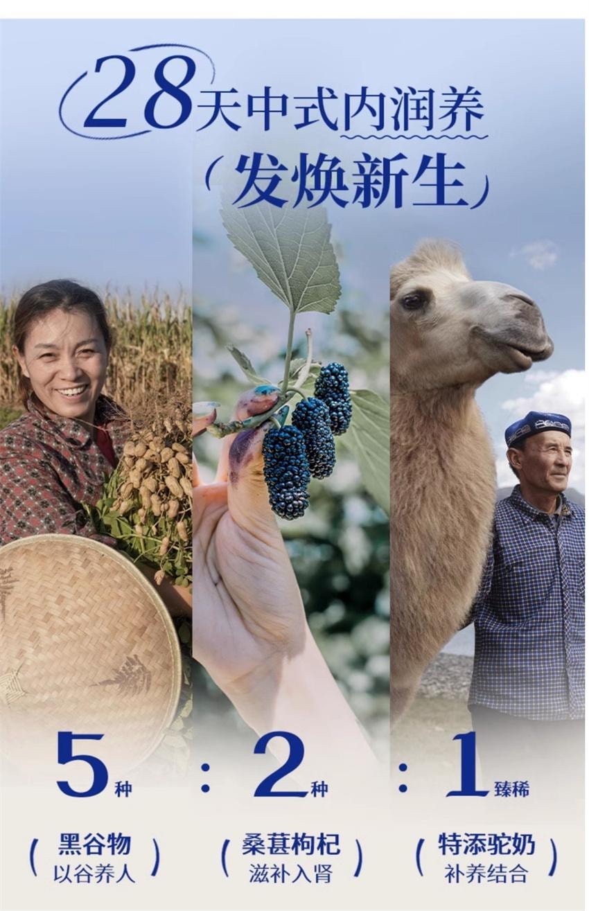 【中国直邮】 谷掌柜 驼奶七宝乌珍粉 黑芝麻糊黑枸杞桑葚黑豆黑米 五黑养黑发早餐代餐 500g/罐