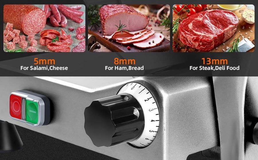 【美国直邮】Zomagas不锈钢电动切肉片机10寸食物级刀盘高功率可商用可家用