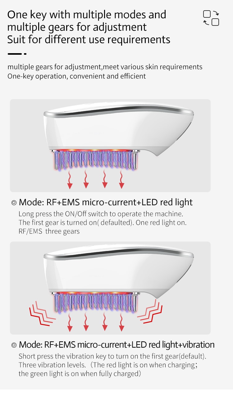 【疏通經絡 告別淤堵】KΛKUSΛN 多功能經絡按摩梳頭部臉部紅光導入梳 白色 1件