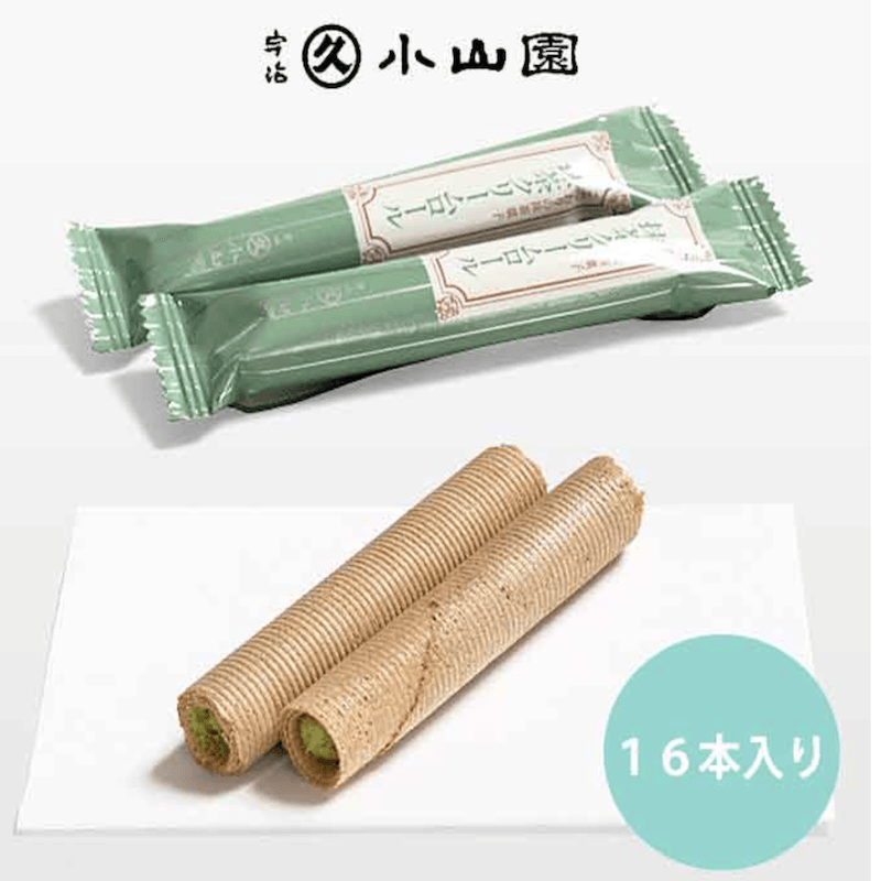 【日本直郵】 現貨丸久小山園常規款抹茶奶油蛋捲宇治抹茶蛋捲16枚裝