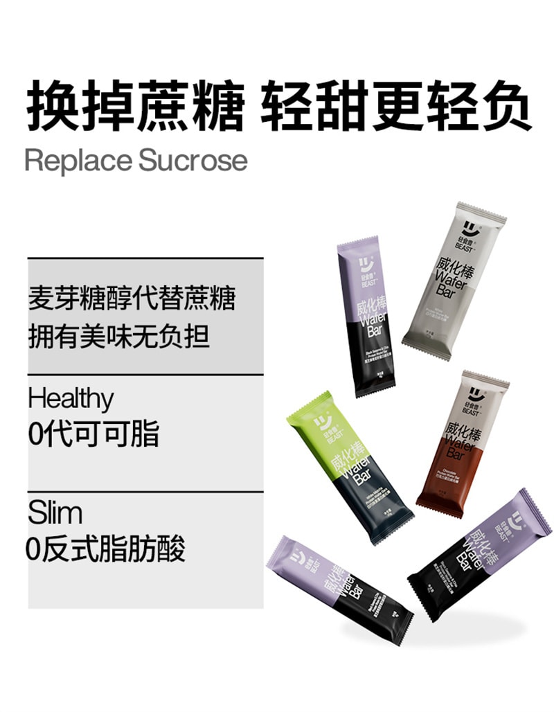 【中国直邮】 轻食兽 代餐能量棒 健身乳清蛋白棒营养饱腹威化饼干 白巧抹茶1桶(20g*8根)