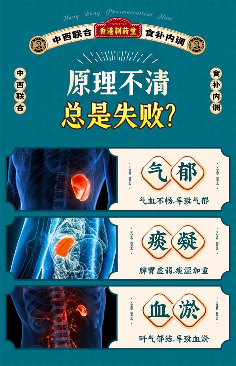 【中国直邮】 香港制药堂 蒲公英黄芥子蒲散膏10g*20袋/盒 人参佛手非遗古法熬制内调养生膏茯苓昆布(建议3盒周期装)