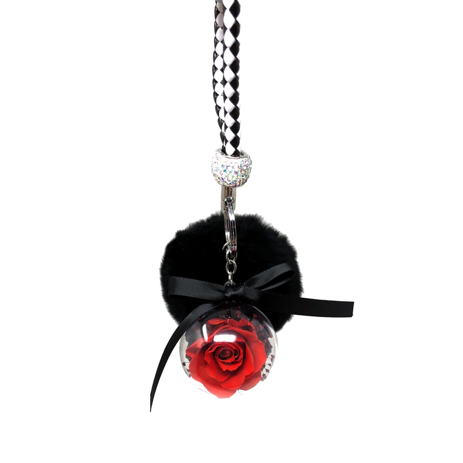 DAMIER LEATHER PRESERVED ROSE KEY-CHAIN
