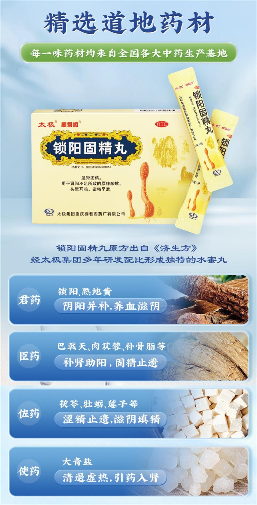 For the treatment of premature ejaculation and spermatorrhea men should use 10 bags per box