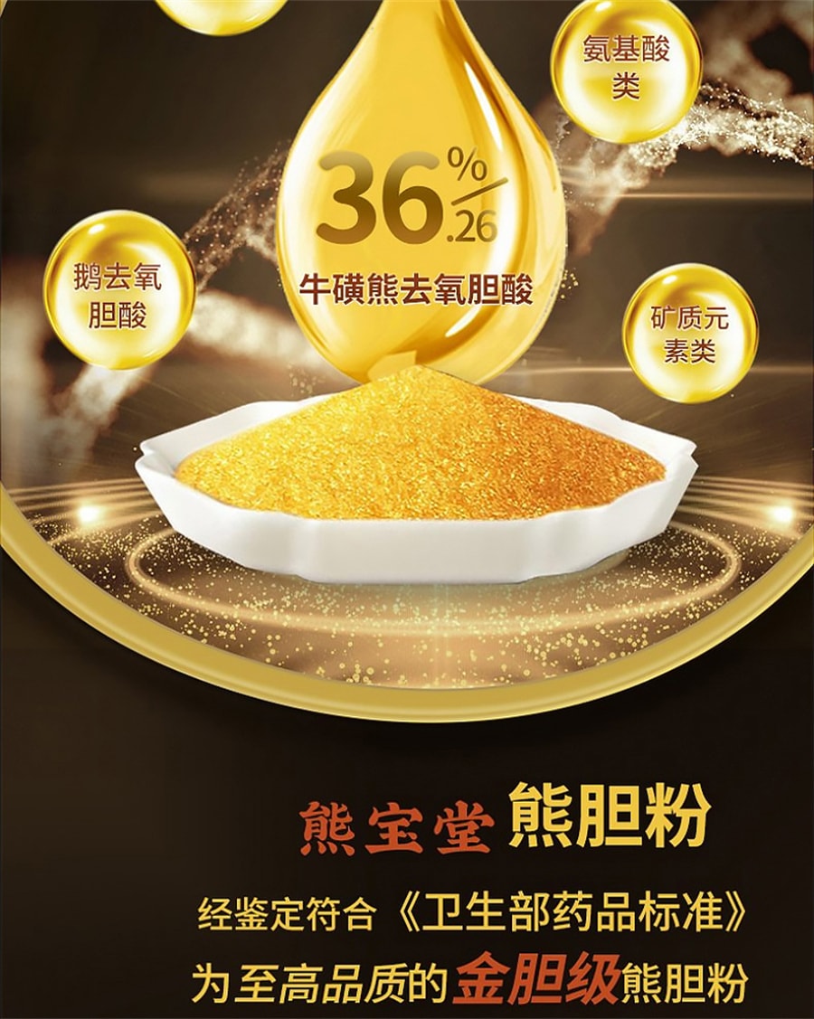 【中國直郵】熊寶堂 熊膽粉 熊膽粉 清熱平肝明目熊膽粉膠囊 0.15g*2瓶/盒