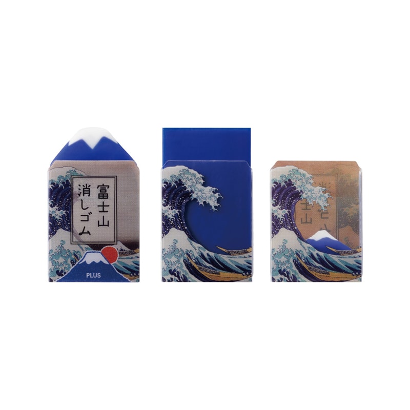 日本直送品】PLUS 富士山限定消しゴム 葛飾北斎 【3個入】 - Yami