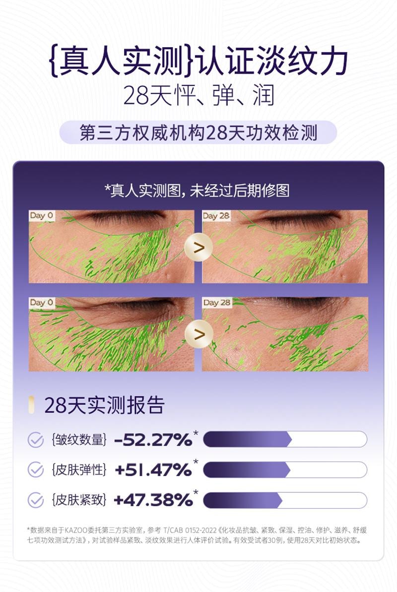 【中國直郵】 KAZOO 凍乾眼膜貼抗皺緊緻抗衰老細紋淡化眼紋可逐女 7對