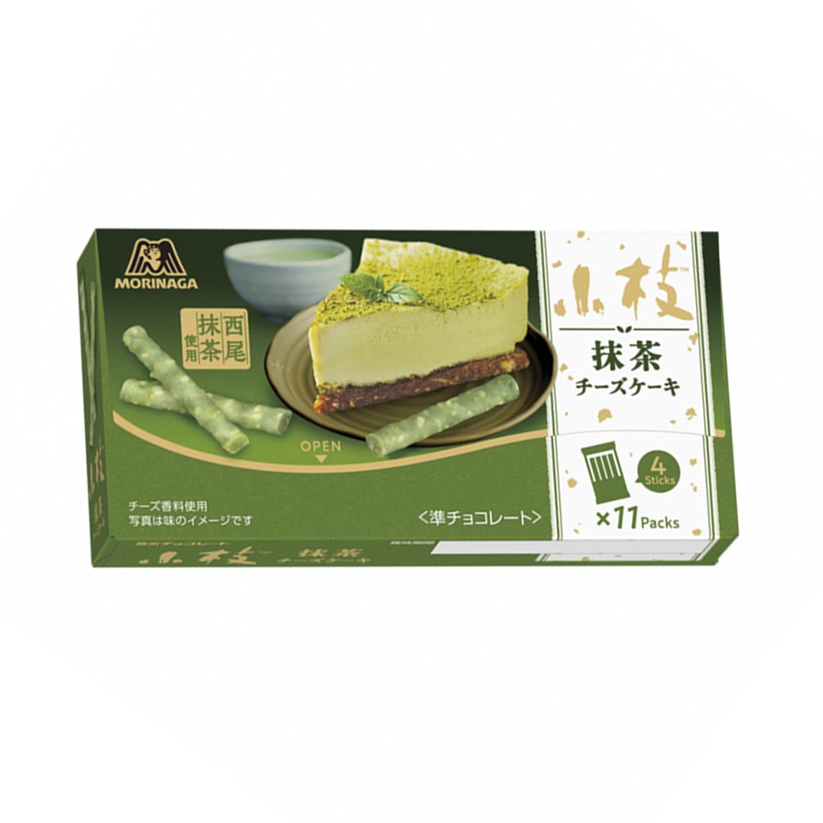 【日本直邮】日本 MORINAGA森永 涂层巧克力迷你棒 芝士抹茶味  11小袋