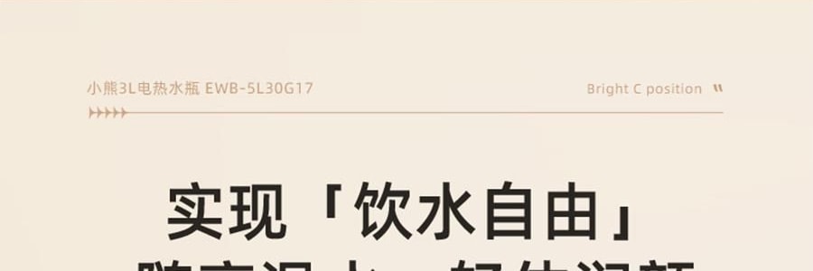 BEAR小熊 元氣小水吧 智慧不銹鋼電水瓶即熱飲水機 3.0L 白色