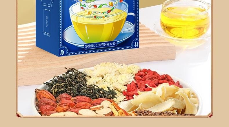 【中國直郵】 北京同仁堂 蒲公英梔子百合菊花茶160g 呵護心肝 降火補氣