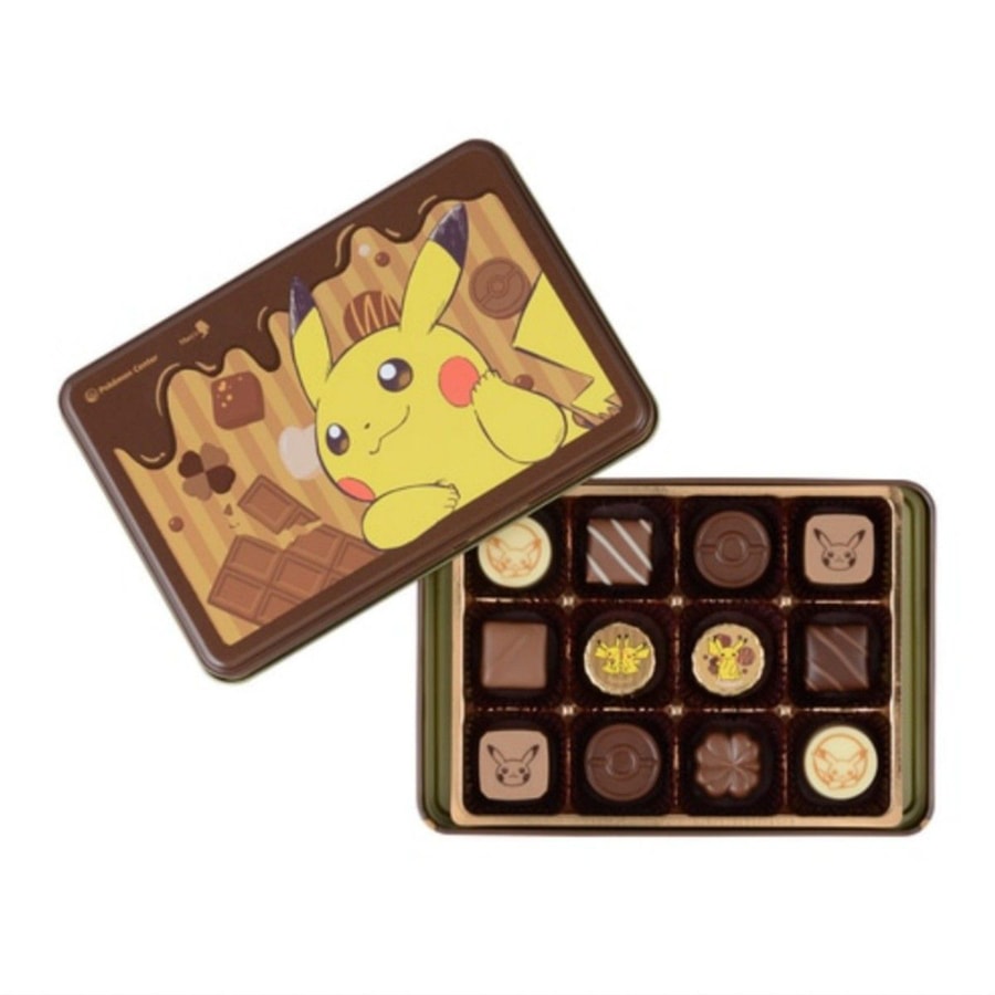 【日本直郵】日本 POKEMON 皮卡丘 巧克力 鐵盒裝 混合口味 12枚