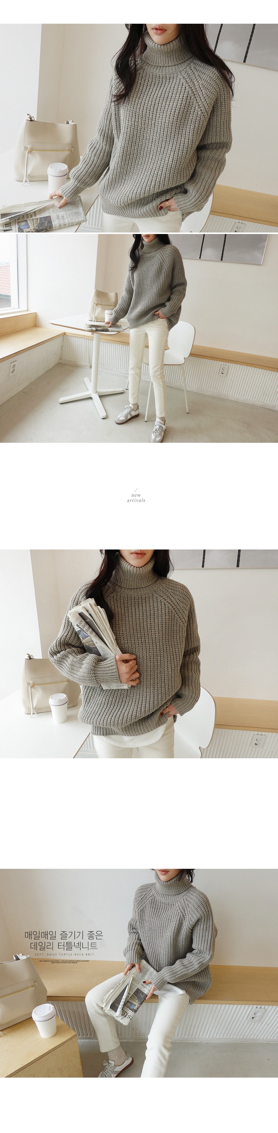 High collar, thick color sweater black one size - Yamibuy.com