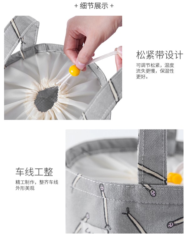 Portable Lunch Bag With Drawstring 1 Piece Random Pattern