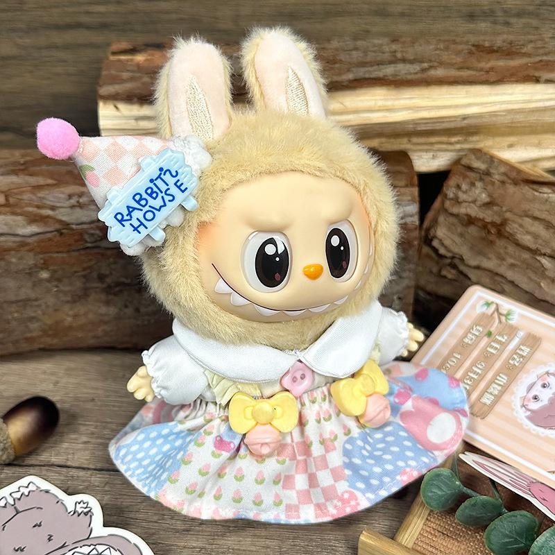 【中國直郵】 FOXTAIL Labubu拉布布娃衣 盲盒公仔衣服 毛絨套裝 可愛換裝-花裙子款(不含公仔) 1件*預計到達時間3-4週