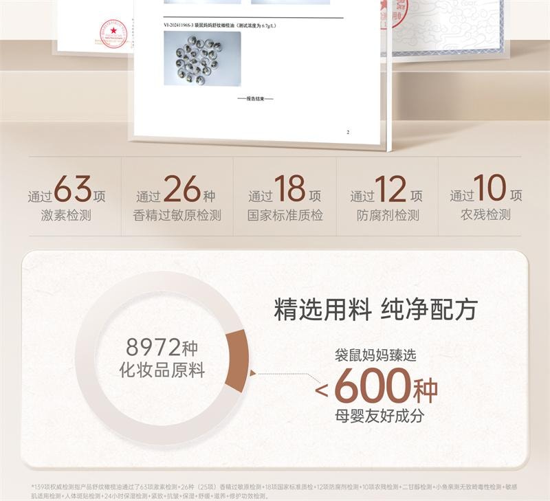 【中國直郵】 袋鼠媽媽 撫紋霜準孕婦專用妊娠霜撫紋乳橄欖油妊娠油淡化身體紋路 進階2件組 96ml+50g