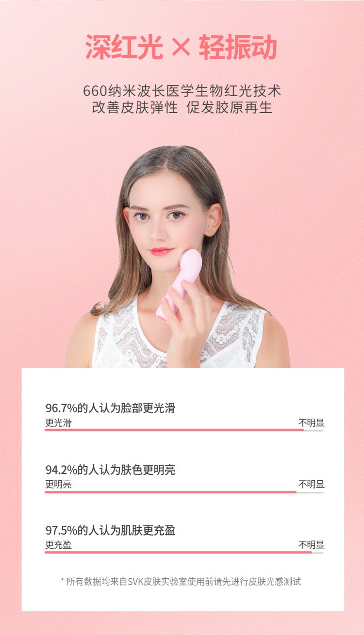 [中國直郵]SVK射頻美容儀家用臉部美容祛斑嫩膚紅藍光提亮祛痘光子嫩膚儀女