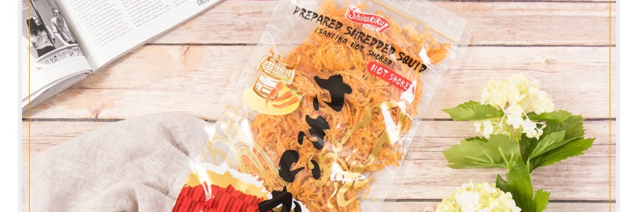 日本SHIRAKIKU讚岐屋 魷魚絲 煙燻辣味 170g