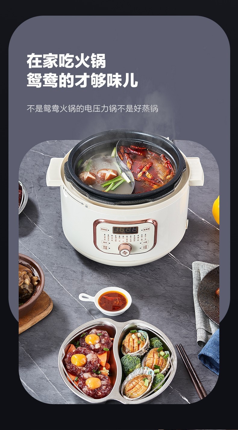 德瑪奇 demaqi 多功能壓力鍋鴛鴦內膽電壓力鍋 一鍋四出 快速出餐 6L