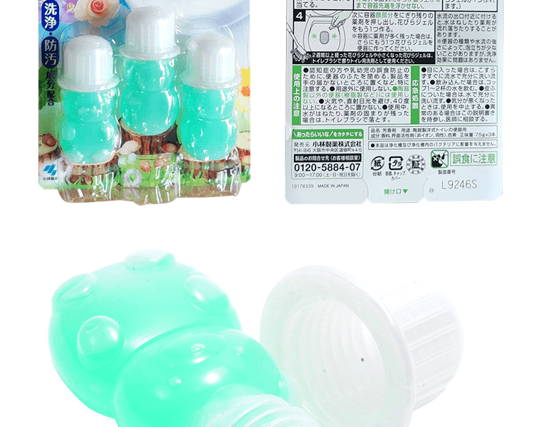 KOBAYASHI 小林制药||马桶开花小熊洁厕凝胶||清爽森林与花香型 7.5g×3瓶
