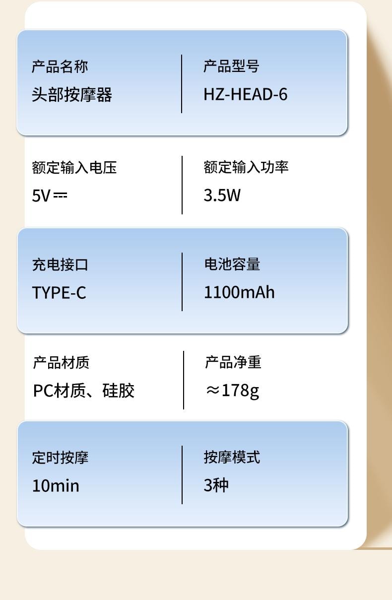 中國 和正HEZHENG 頭部按摩器 仿人手 紅光電動防水按摩儀 白色 1件