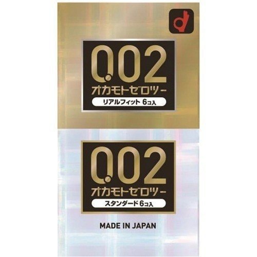 日本OKAMOTO冈本 002系列超薄避孕套 真实体感 金银各6枚入