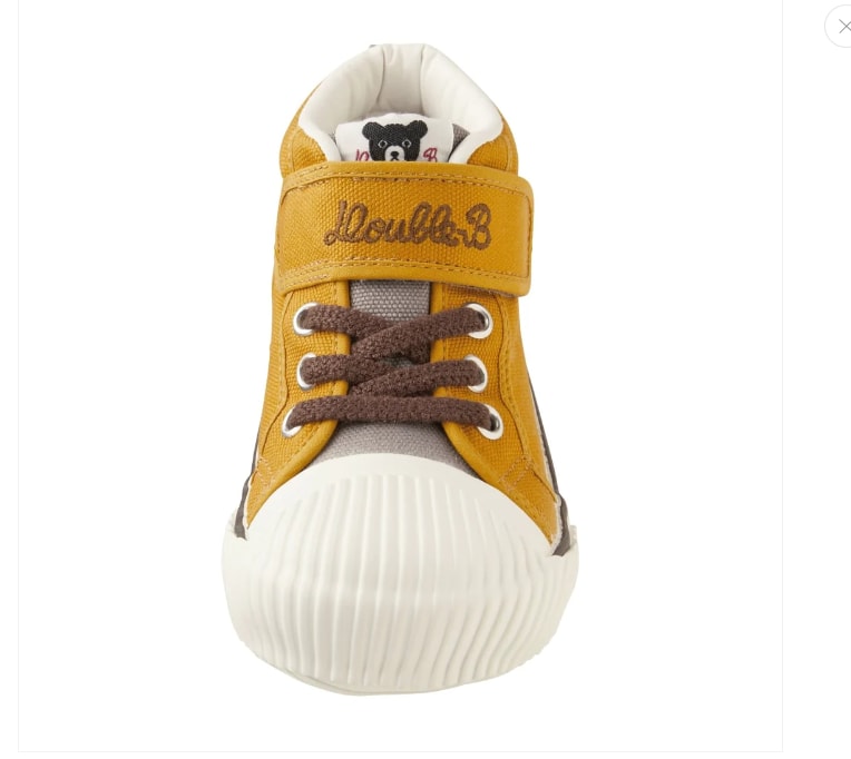 【日本直邮】MIKIHOUSE||黑熊 儿童二段稳步鞋帆鞋布鞋休闲鞋饼干鞋 ||黄色 17.0cm 1双